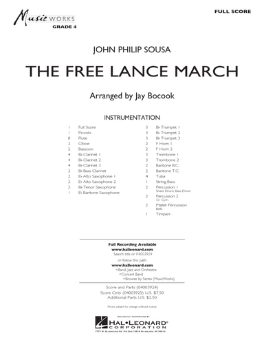 The Free Lance March - Conductor Score (Full Score)