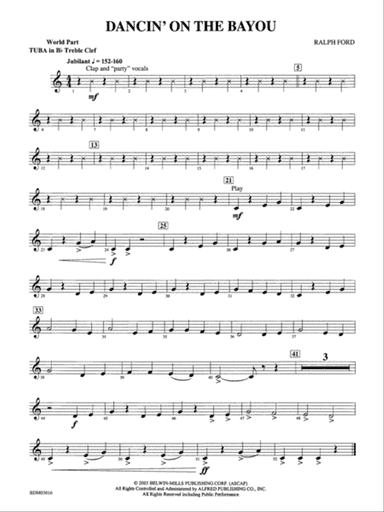Dancin' on the Bayou: (wp) B-flat Tuba T.C.