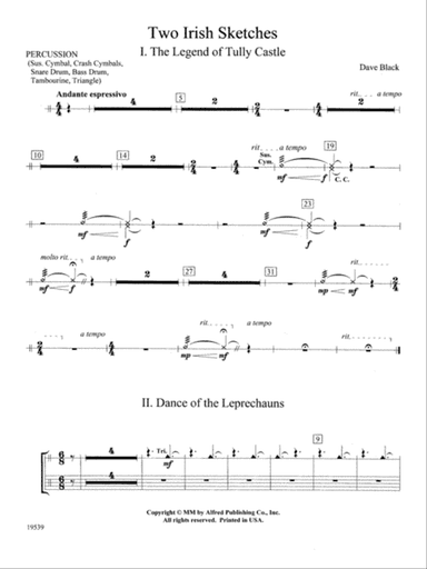 Two Irish Sketches: 1st Percussion