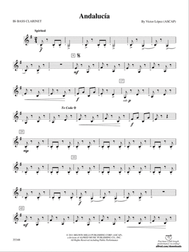 AndalucĂa: B-flat Bass Clarinet