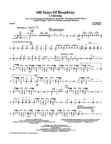 100 Years of Broadway (Medley) - Drums