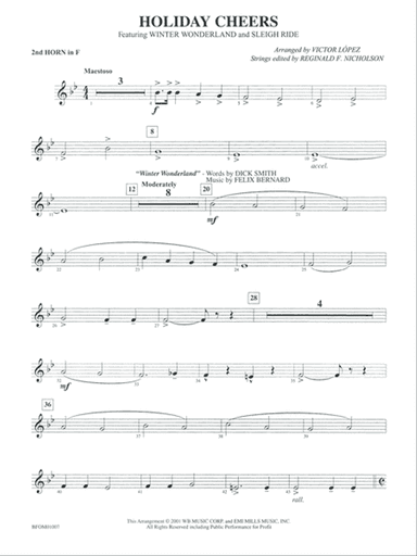 Holiday Cheers: 2nd F Horn