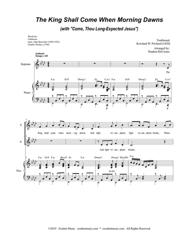 The King Shall Come (with "Come, Thou Long-Expected Jesus") (2-part choir - (SA)