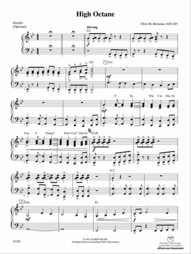 High Octane: Piano Accompaniment