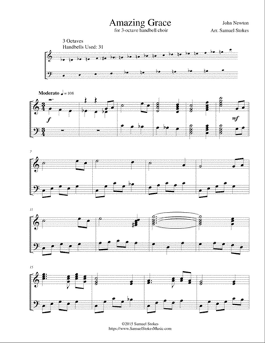 Amazing Grace - for 3-octave handbell choir