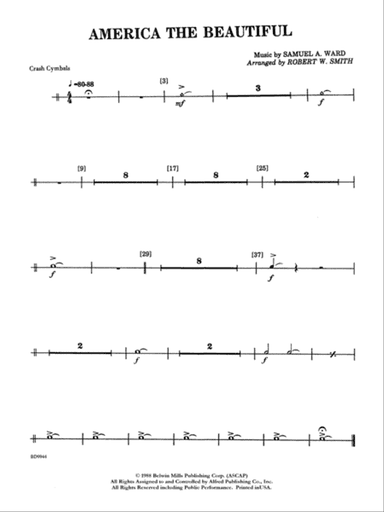 America the Beautiful: 1st Percussion