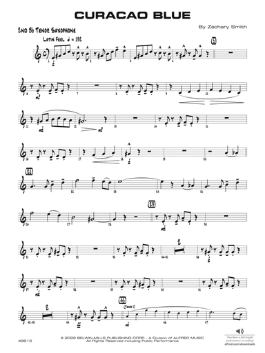 Curacao Blue: 2nd B-flat Tenor Saxophone