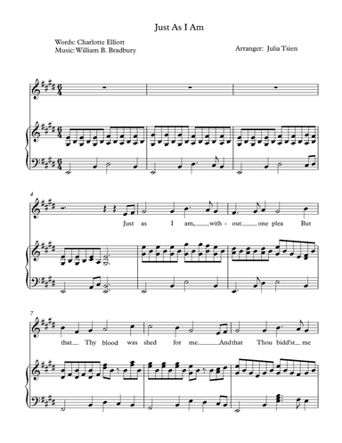 Just As I Am, Soprano and Piano