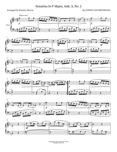 Sonatina In F Major, Anh. 5, No. 2