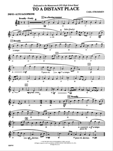 To a Distant Place: 2nd E-flat Alto Saxophone