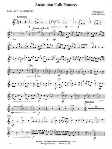 Australian Folk Fantasy: E-flat Alto Saxophone