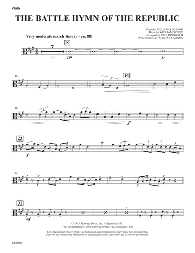 Battle Hymn of the Republic (arr. Roy Ringwald) - Viola