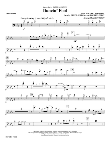 Dancin' Fool (arr. Kirby Shaw) - Trombone