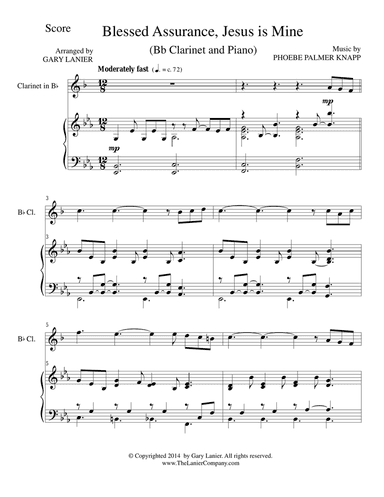 BLESSED ASSURANCE (Bb Clarinet/Piano and Clarinet Part)
