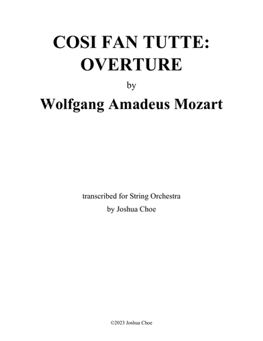 Cosi fan tutte: Overture