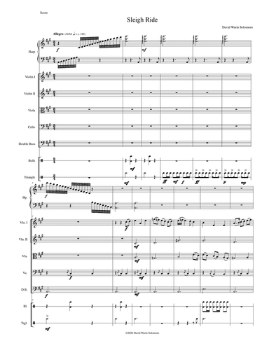 Sleigh ride for strings, harp, bells and triangle