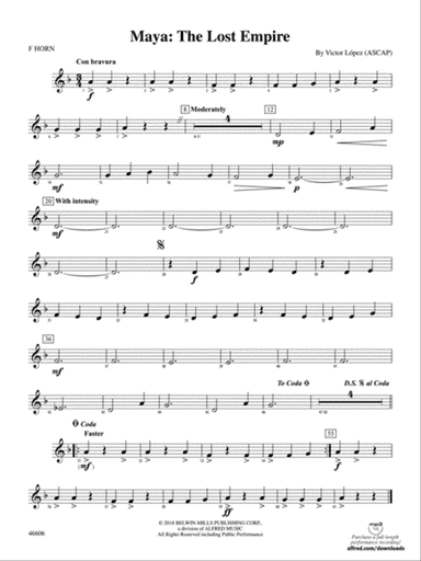 Maya: The Lost Empire: 1st F Horn