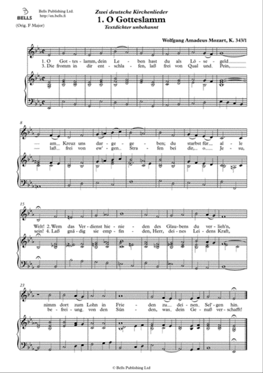Zwei deutsche Kirchenlieder, K. 343 (1. E-flat Major)