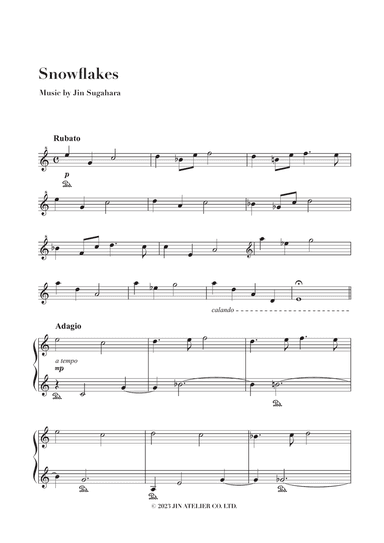 Piano Requiem Sheet Music "Snowflakes"