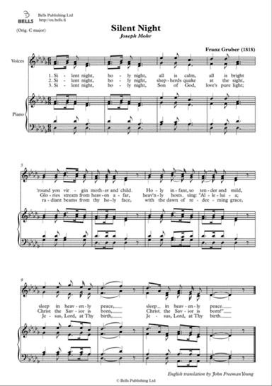 Silent night, holy night (Duet) (D-flat Major)