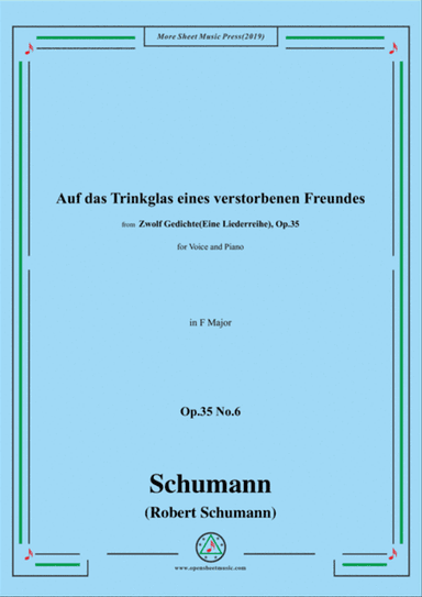 Schumann-Auf das Trinkglas eines...,Op.35 No.6 in F Major,for V&Pno