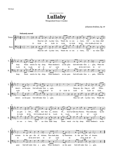 Lullaby by Brahms for TB Choir