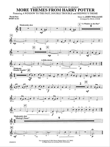 Harry Potter and the Prisoner of Azkaban, More Themes from: WP 1st Horn in E-flat