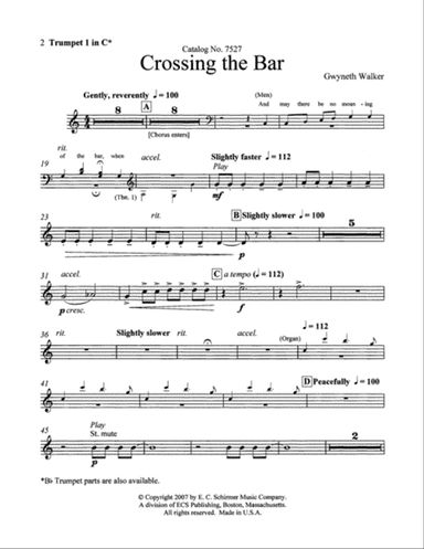 Love Was My Lord and King!: 3. Crossing the Bar (Downloadable Brass and Percussion Parts)
