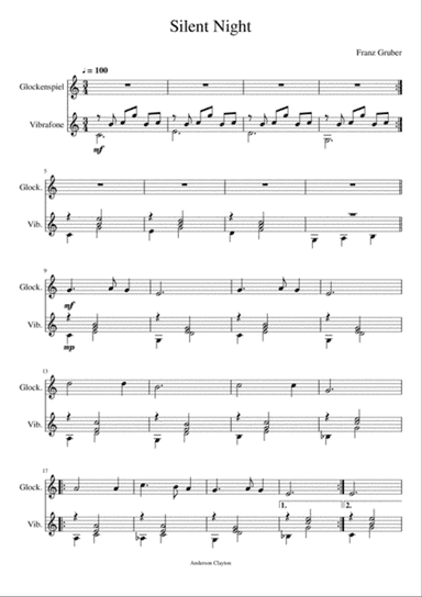 Noite Feliz - Silent Night - Mallet Percussion Duet