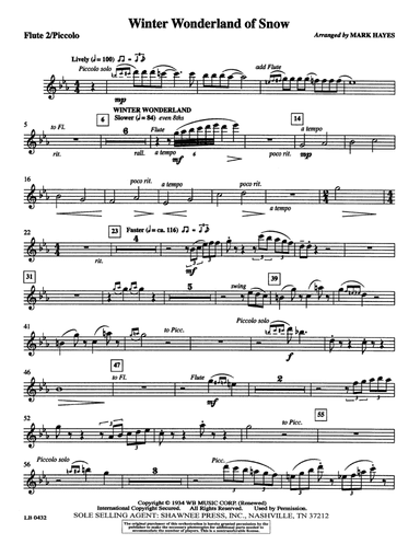 Winter Wonderland of Snow - Flute 2 (Piccolo)