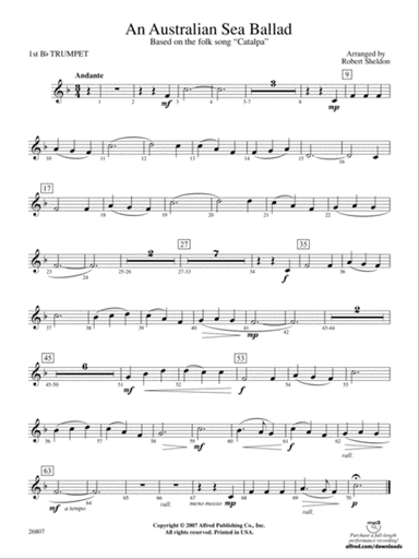 An Australian Sea Ballad: 1st B-flat Trumpet