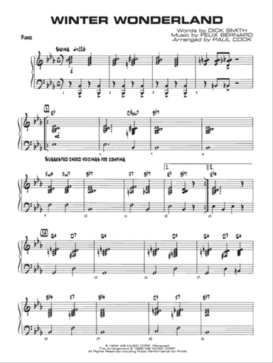 Winter Wonderland: Piano Accompaniment