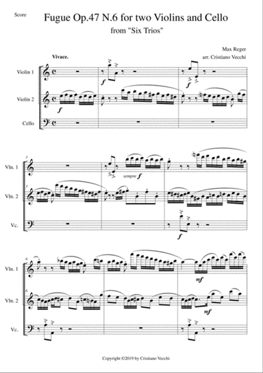Fugue Op.47 N.6 for two Violins and Cello