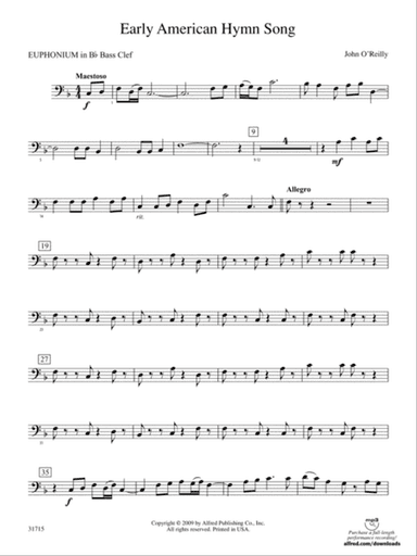 Early American Hymn Song: (wp) B-flat Baritone B.C.