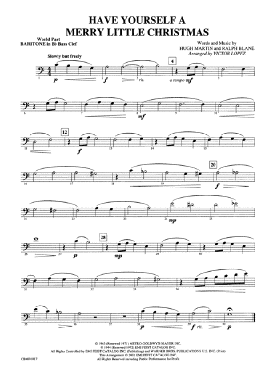 Have Yourself a Merry Little Christmas: WP B-flat Baritone B.C.