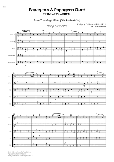 Papageno and Papagena Duet - String Orchestra (Full Score) - Score Only