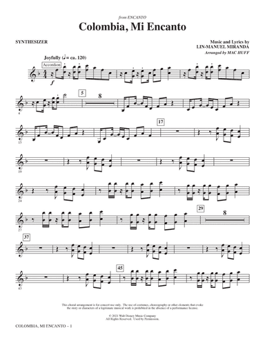 Colombia, Mi Encanto (from Encanto) (arr. Mac Huff) - Synthesizer