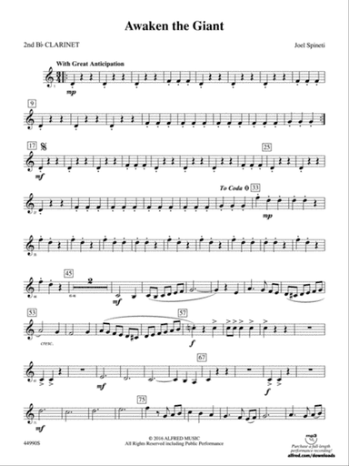 Awaken the Giant: 2nd B-flat Clarinet