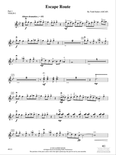 Escape Route: Part 1 - Violin I