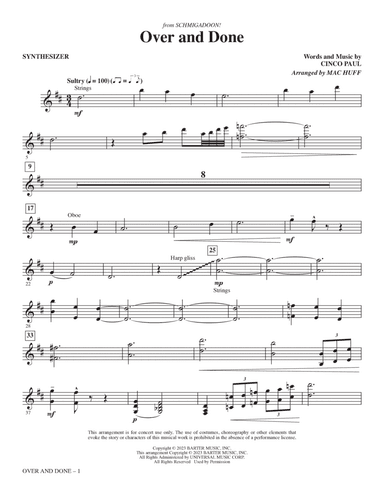 Over And Done (from Schmigadoon!) (arr. Mac Huff) - Synthesizer