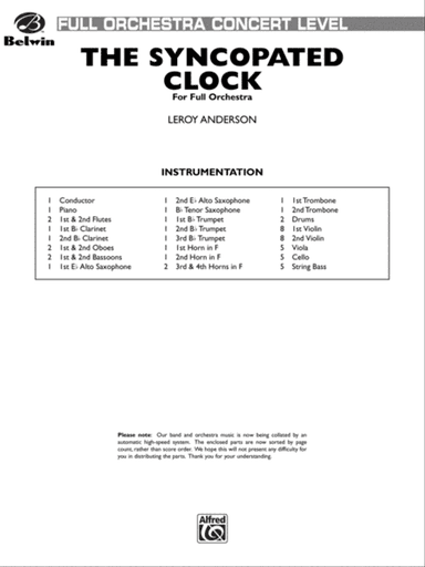 The Syncopated Clock: Score