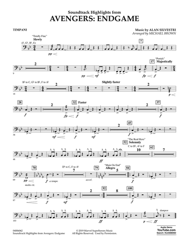 Soundtrack Highlights from Avengers: Endgame (arr. Michael Brown) - Timpani