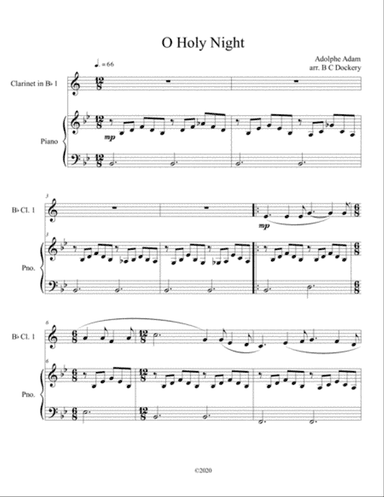 O Holy Night (clarinet solo) with piano accompaniment