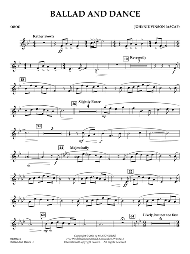 Ballad And Dance - Oboe