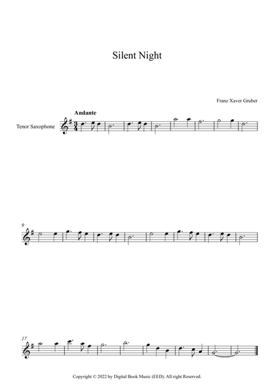 Silent Night - Franz Xaver Gruber (Tenor Sax)