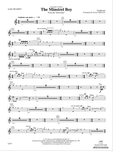 The Minstrel Boy (from the Irish Suite): 1st B-flat Trumpet