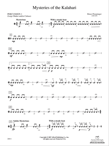 Mysteries of the Kalahari: 1st Percussion