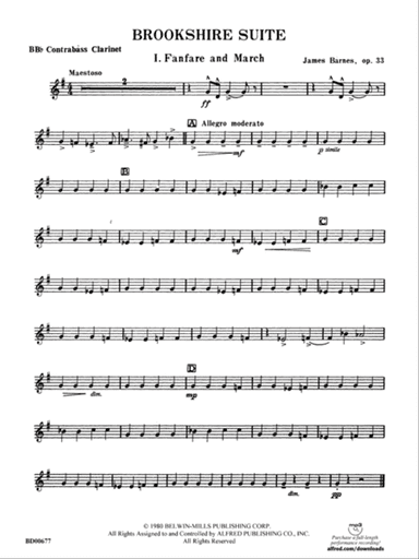 Brookshire Suite: B-flat Contrabass Clarinet