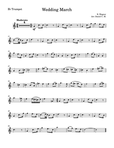 Wedding March by Wagner for trumpet (easy)