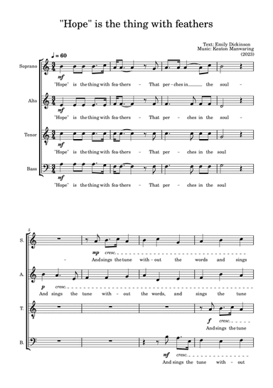 "Hope" is the thing with feathers (SATB)